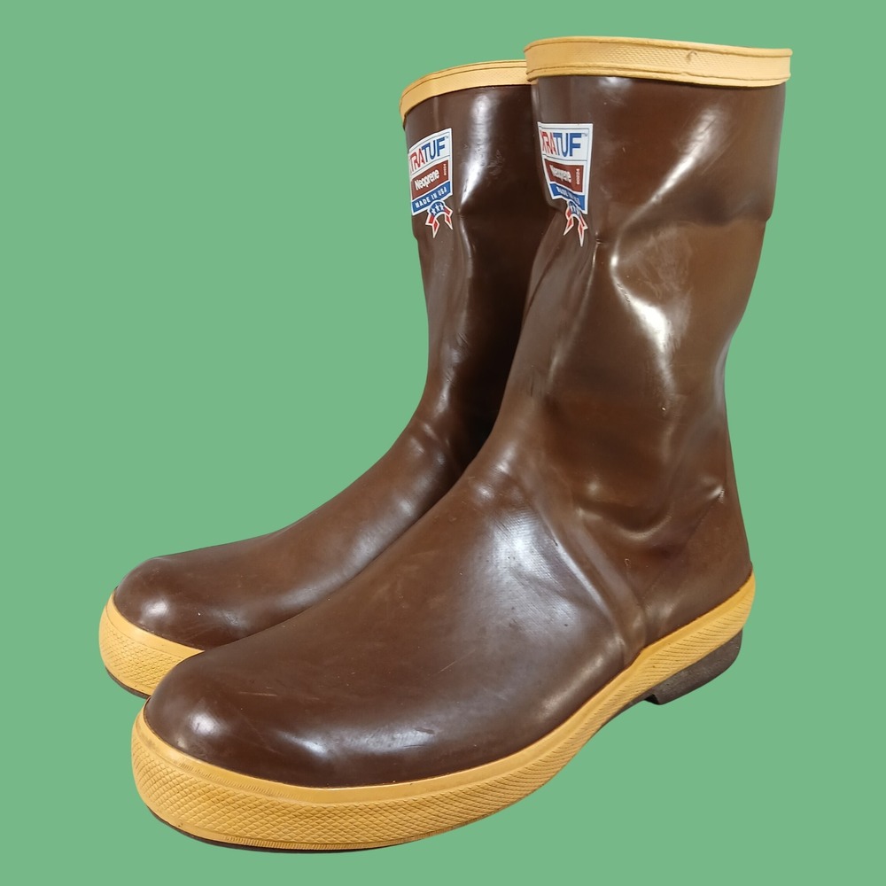 XTRATUF Deck Boots Mens 12 Legacy Waterproof Brown Neoprene Rubber